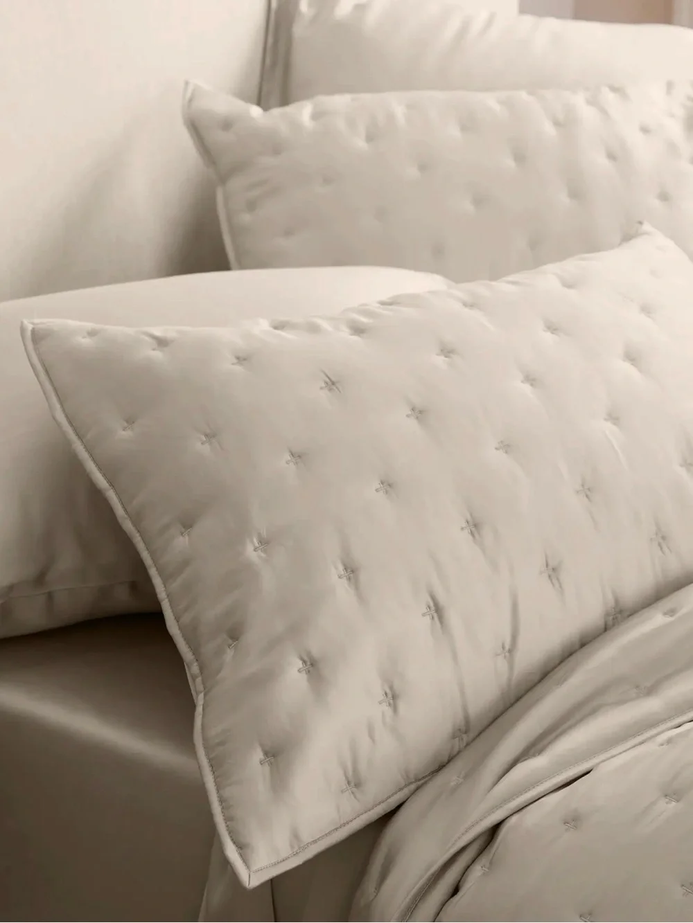 Quince Bamboo Dream Quilted Sham Set  in Sand